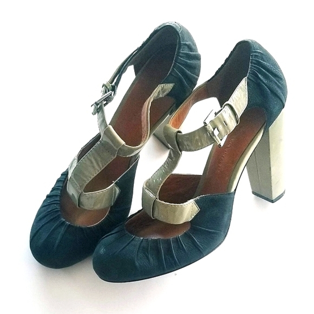 Modern Vintage Leather Mary Jane Heels 2 - Picture 2 of 10
